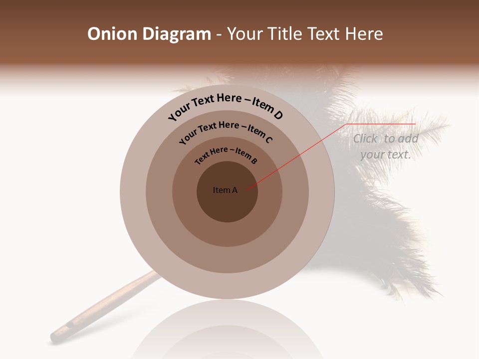 Horizontal Isolated Feather PowerPoint Template