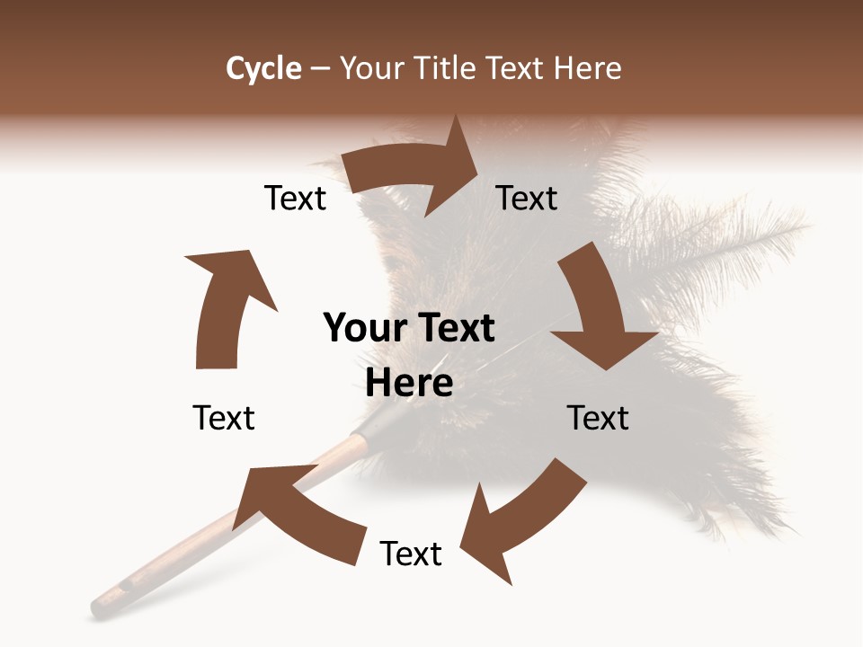 Horizontal Isolated Feather PowerPoint Template