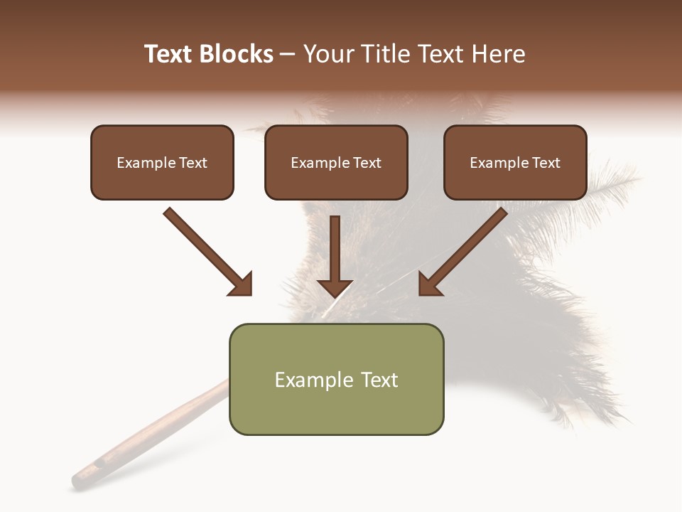 Horizontal Isolated Feather PowerPoint Template