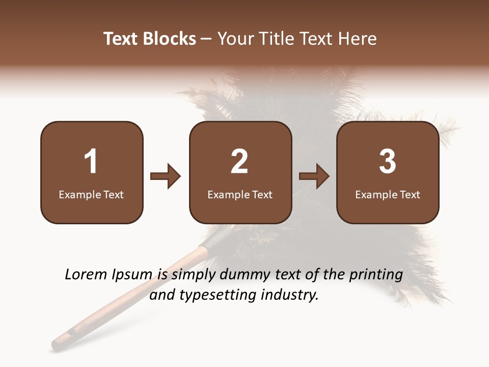 Horizontal Isolated Feather PowerPoint Template