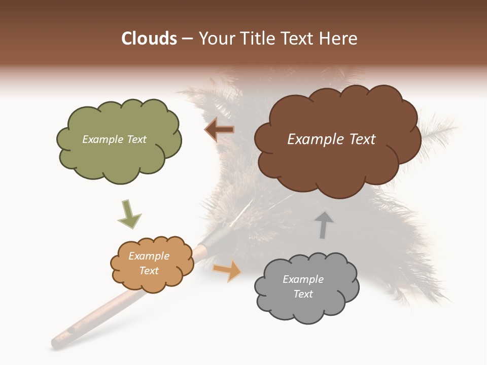 Horizontal Isolated Feather PowerPoint Template