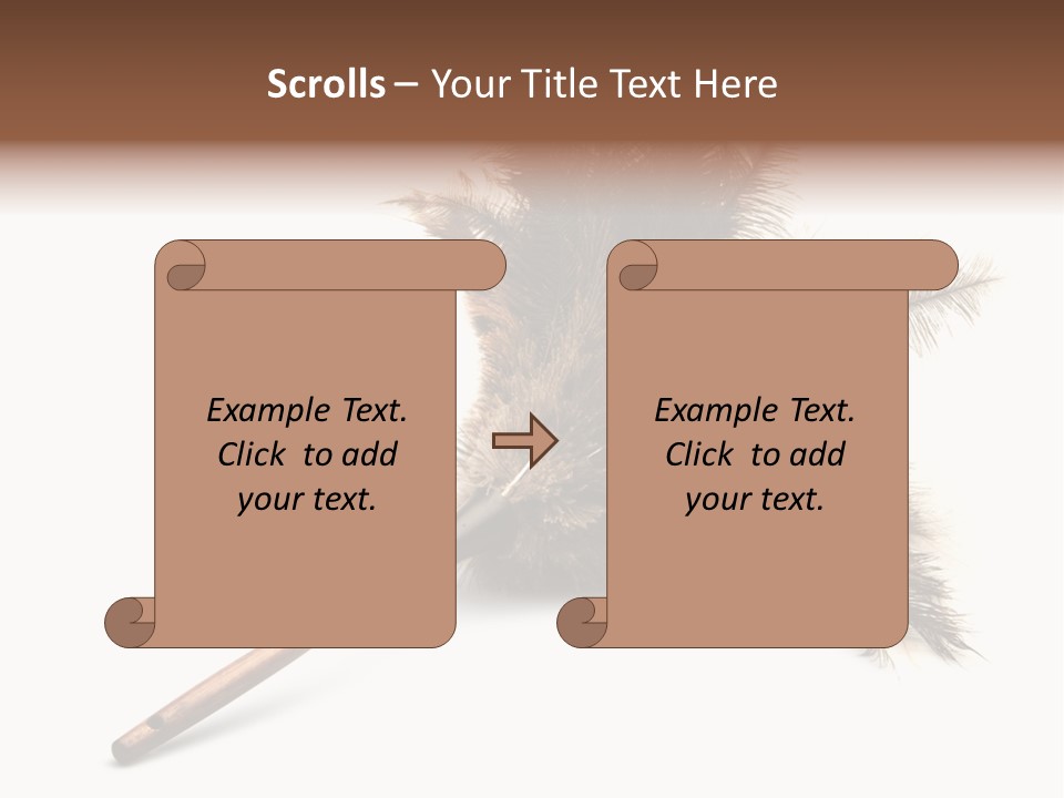 Horizontal Isolated Feather PowerPoint Template