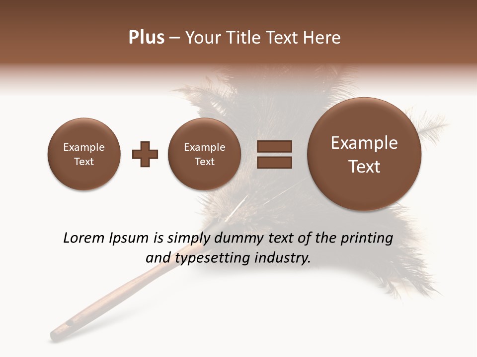 Horizontal Isolated Feather PowerPoint Template