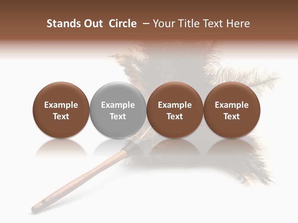 Horizontal Isolated Feather PowerPoint Template