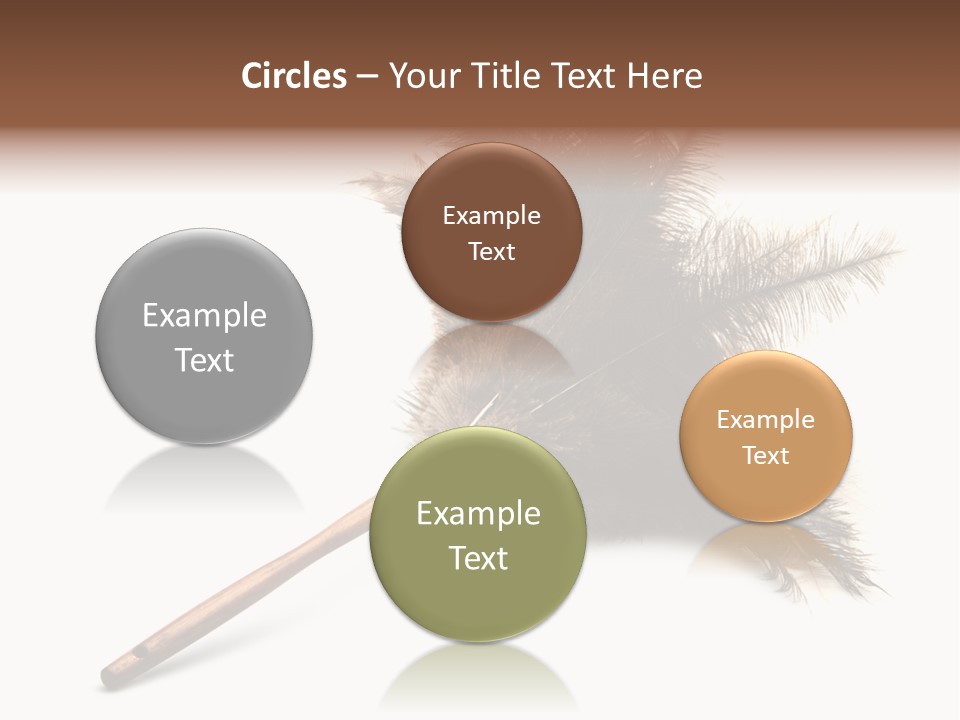 Horizontal Isolated Feather PowerPoint Template