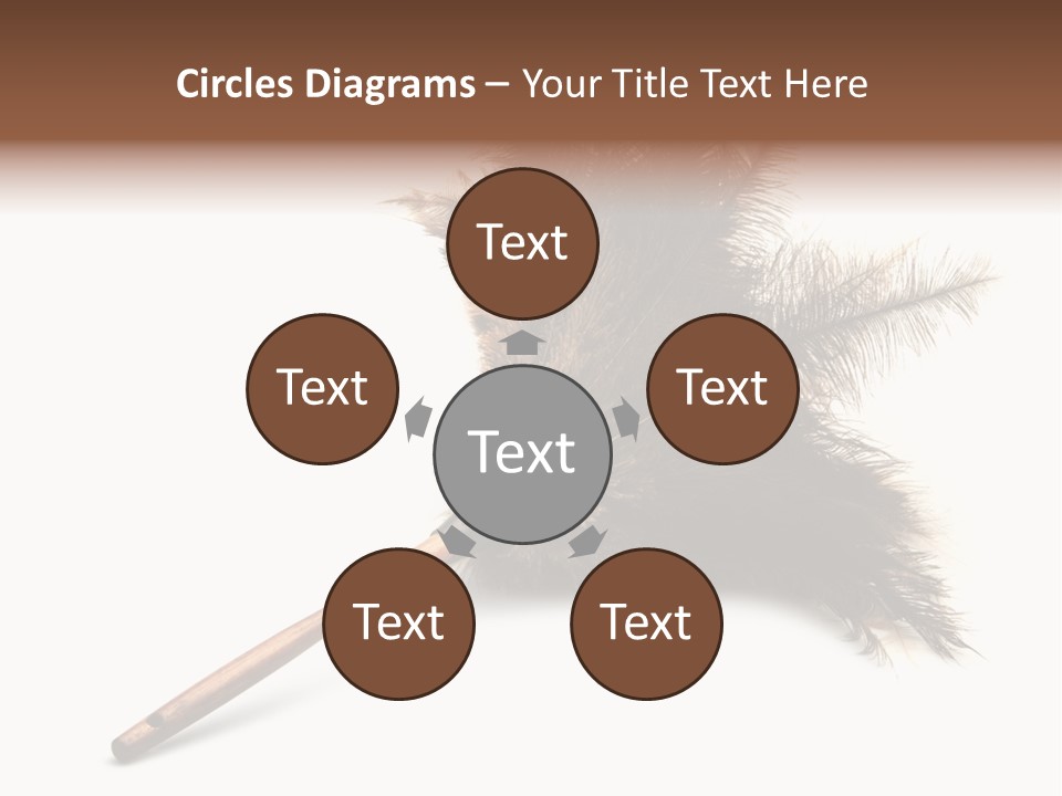 Horizontal Isolated Feather PowerPoint Template