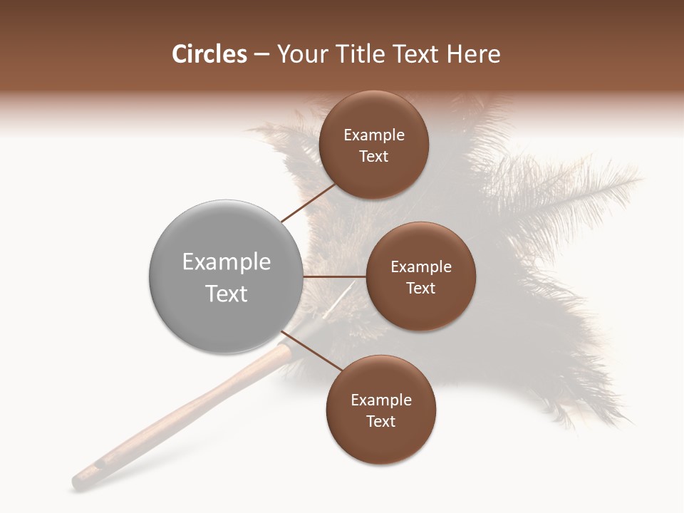 Horizontal Isolated Feather PowerPoint Template