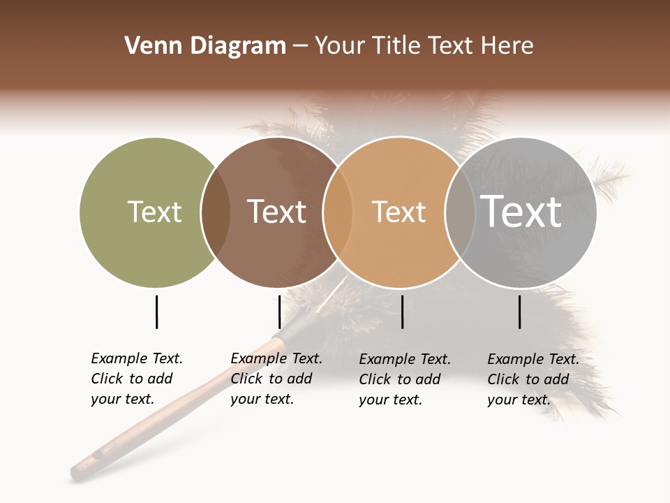 Horizontal Isolated Feather PowerPoint Template