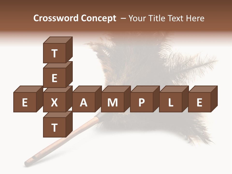 Horizontal Isolated Feather PowerPoint Template
