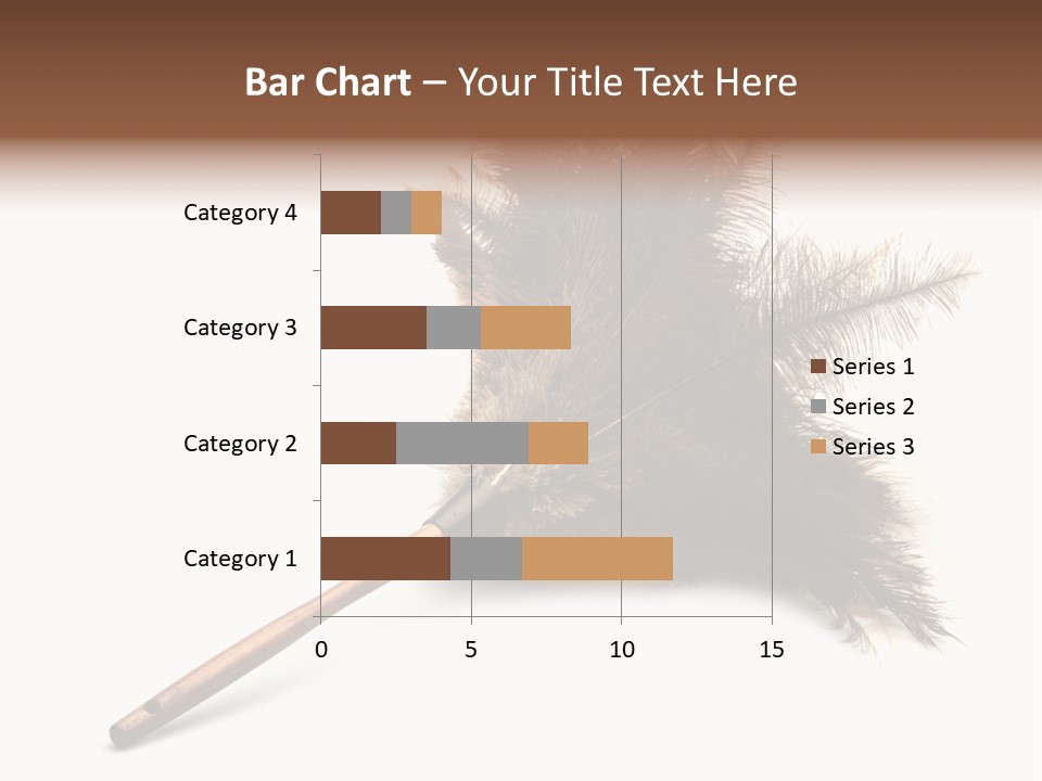 Horizontal Isolated Feather PowerPoint Template