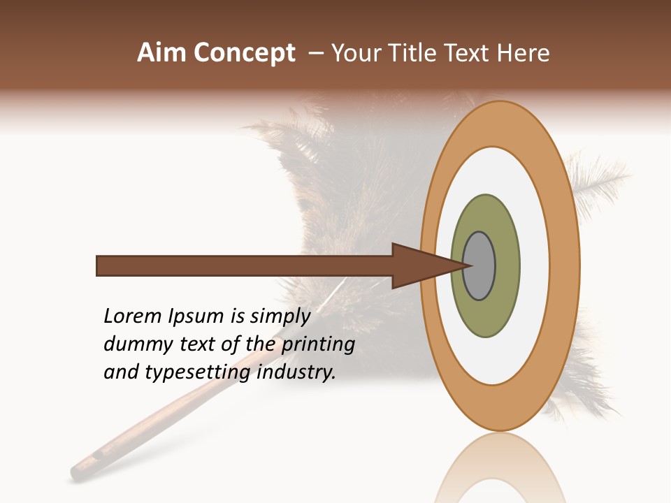 Horizontal Isolated Feather PowerPoint Template