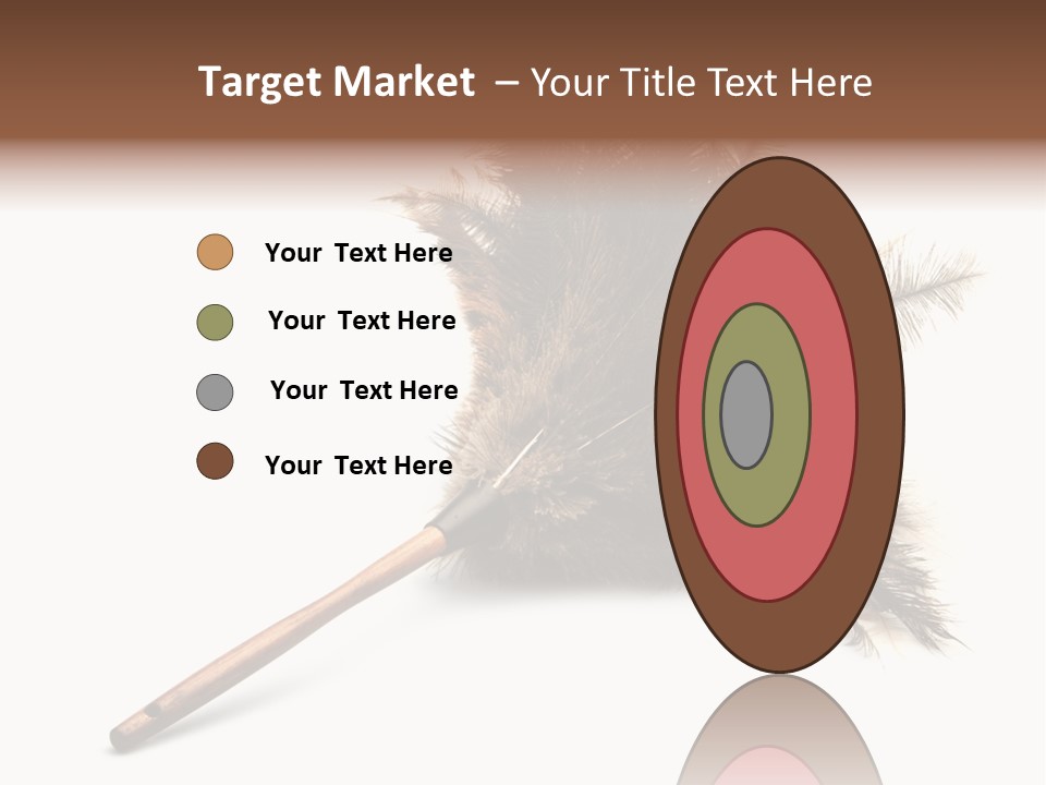 Horizontal Isolated Feather PowerPoint Template