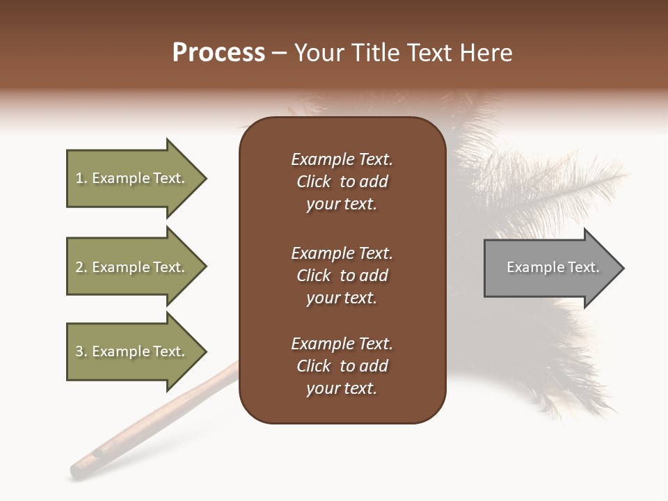 Horizontal Isolated Feather PowerPoint Template