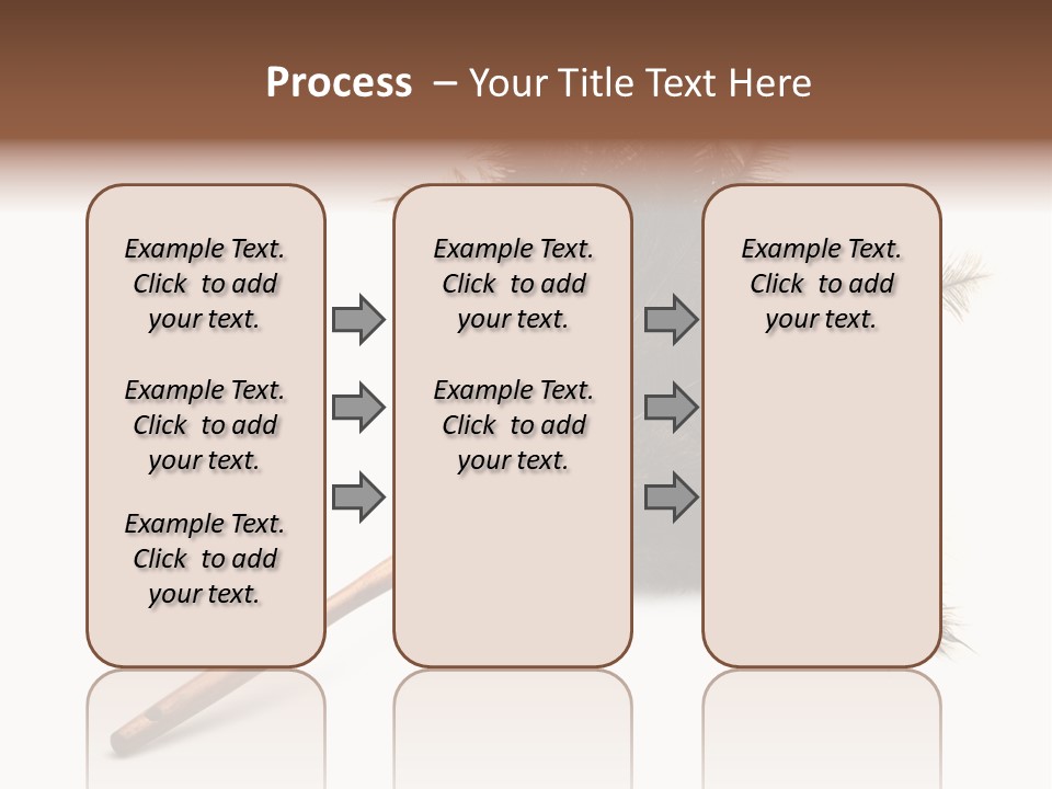 Horizontal Isolated Feather PowerPoint Template
