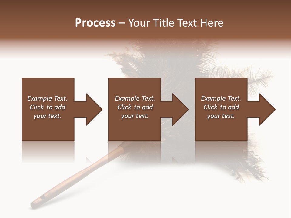 Horizontal Isolated Feather PowerPoint Template