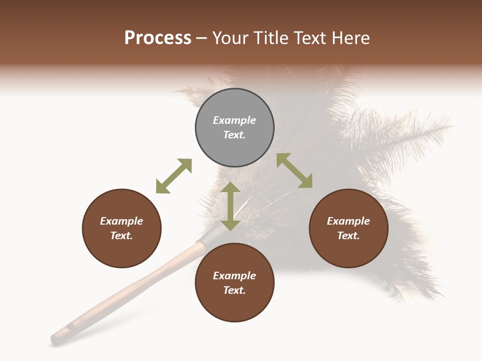 Horizontal Isolated Feather PowerPoint Template