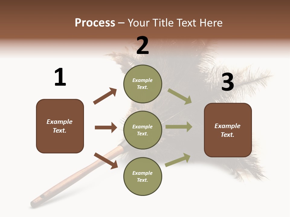 Horizontal Isolated Feather PowerPoint Template