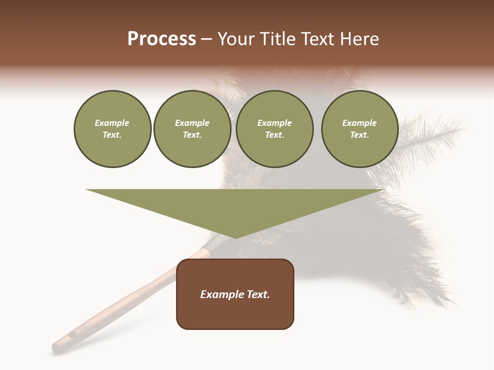 Horizontal Isolated Feather PowerPoint Template