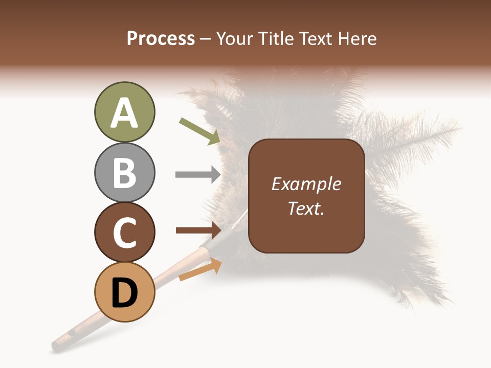 Horizontal Isolated Feather PowerPoint Template