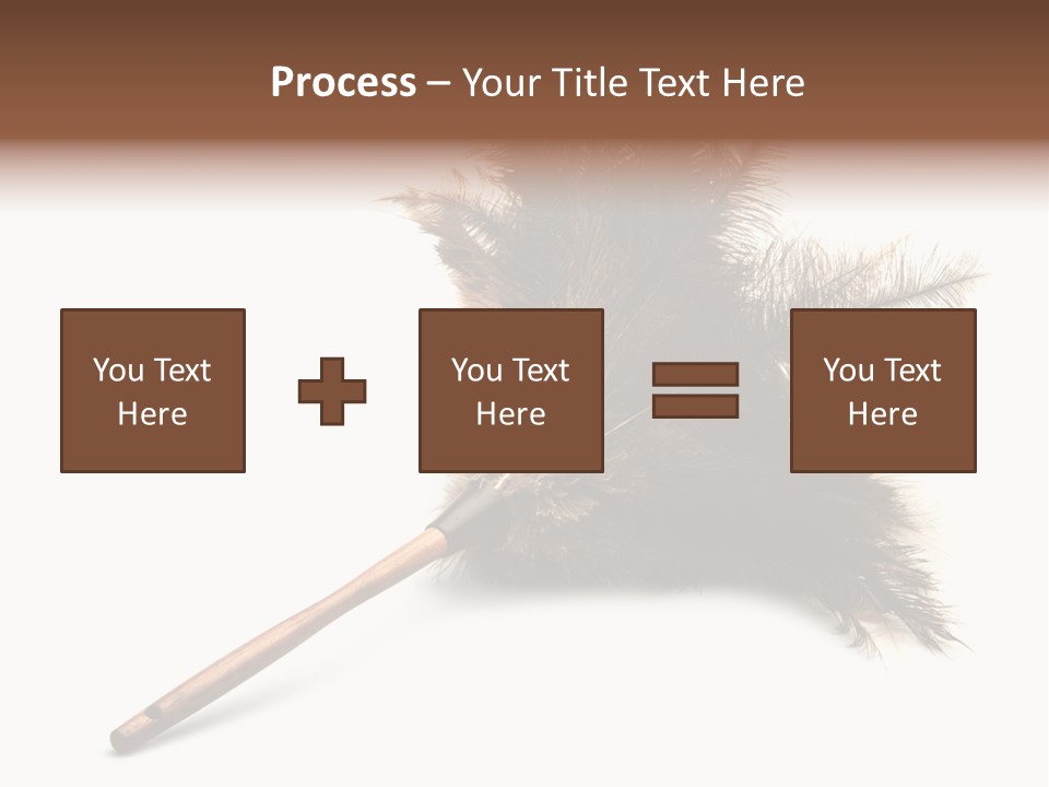 Horizontal Isolated Feather PowerPoint Template