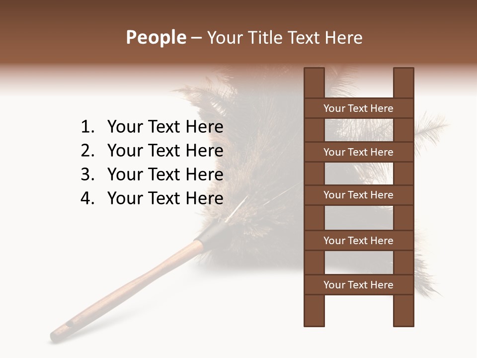 Horizontal Isolated Feather PowerPoint Template