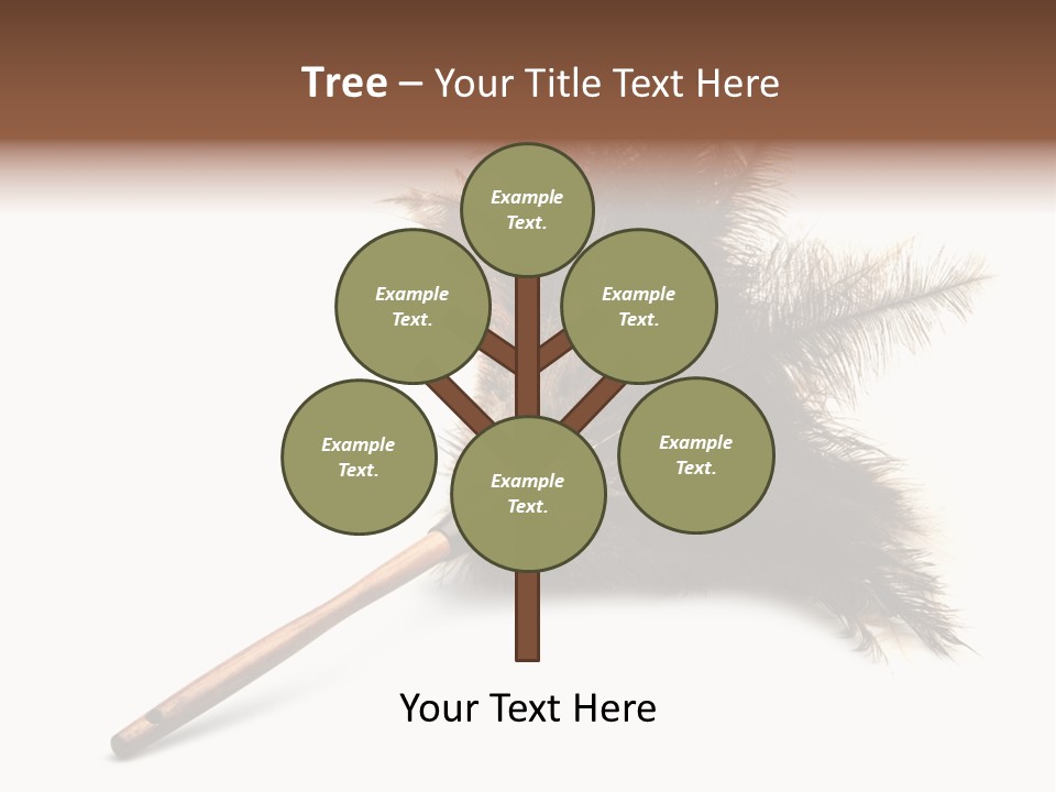 Horizontal Isolated Feather PowerPoint Template