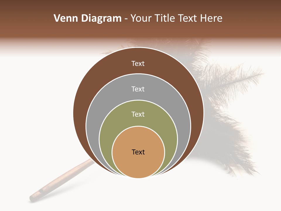 Horizontal Isolated Feather PowerPoint Template