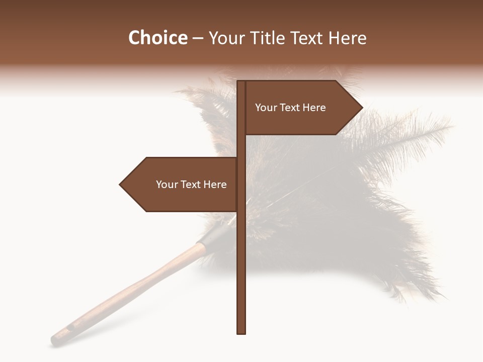 Horizontal Isolated Feather PowerPoint Template