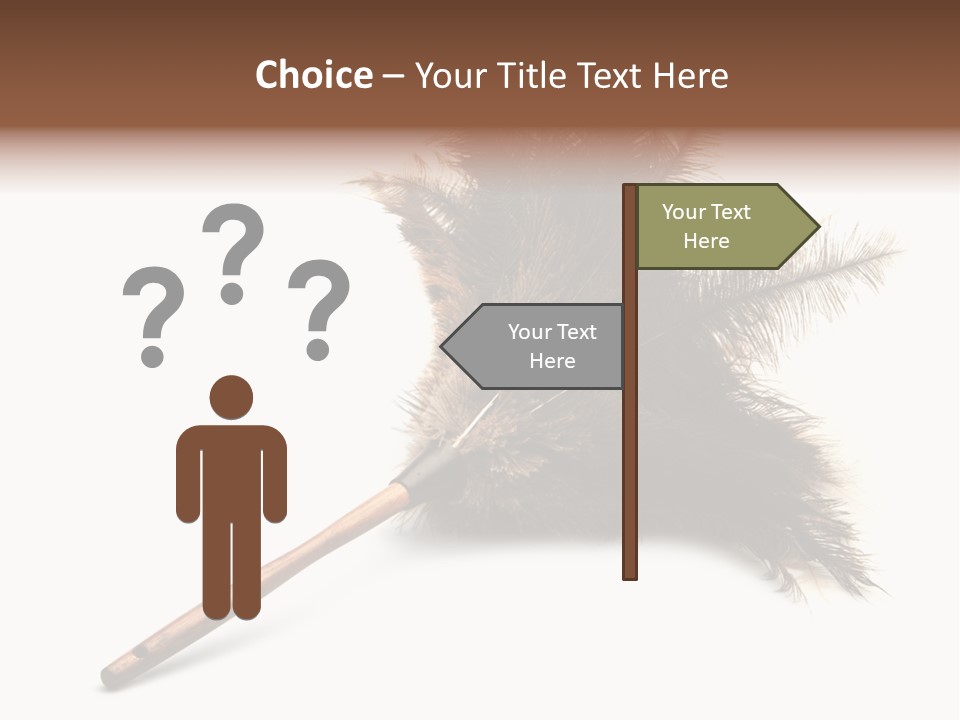 Horizontal Isolated Feather PowerPoint Template