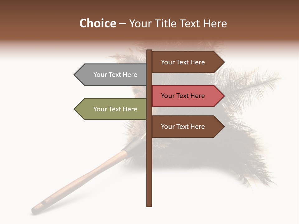 Horizontal Isolated Feather PowerPoint Template
