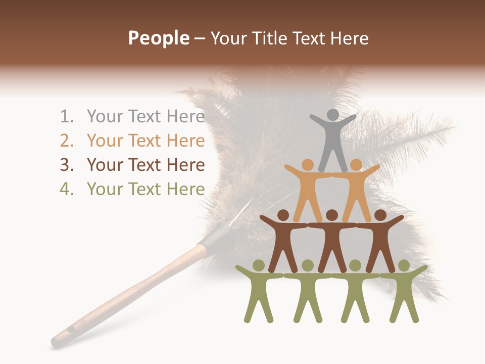 Horizontal Isolated Feather PowerPoint Template