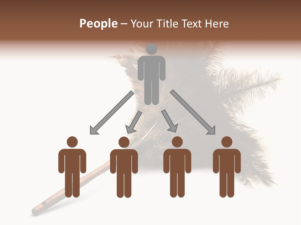 Horizontal Isolated Feather PowerPoint Template