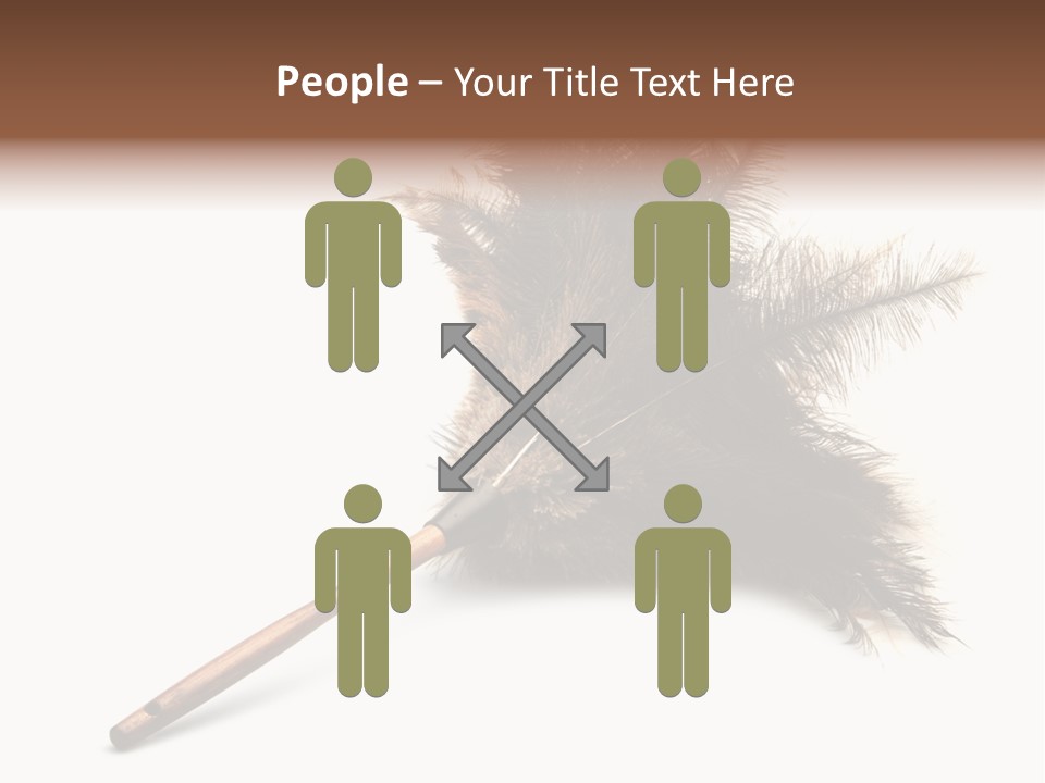 Horizontal Isolated Feather PowerPoint Template