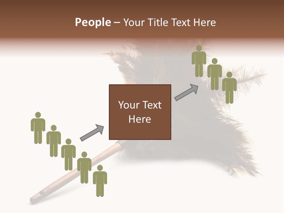 Horizontal Isolated Feather PowerPoint Template