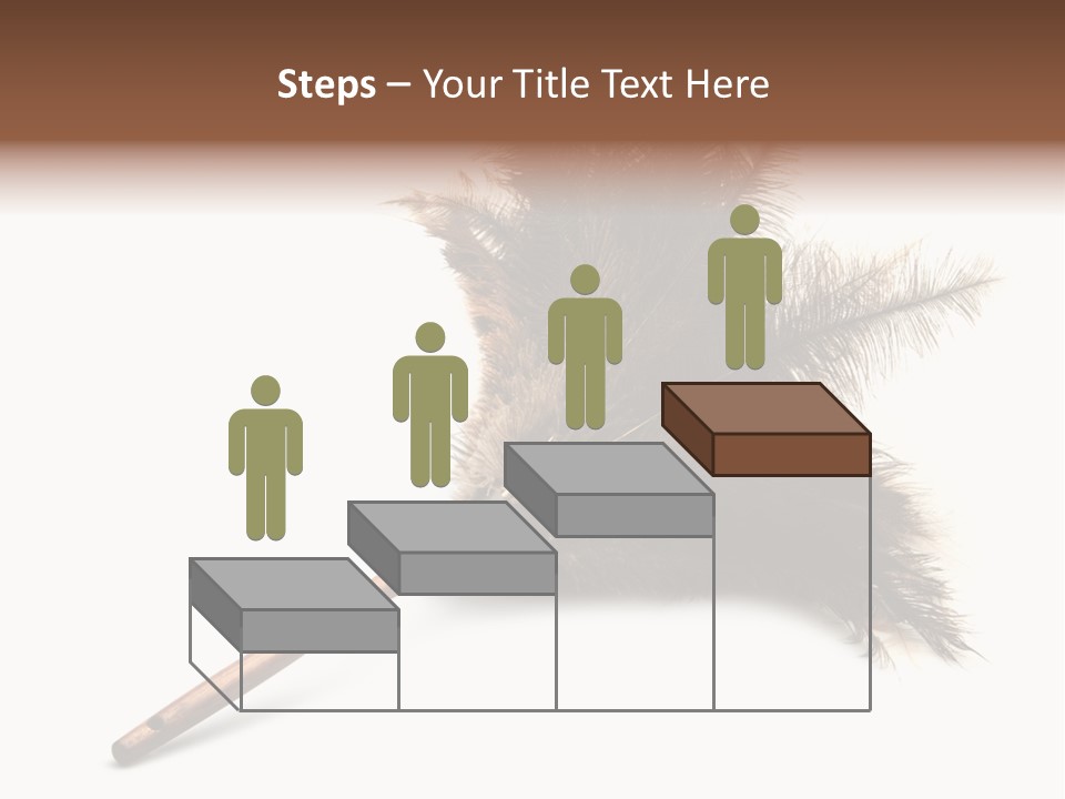 Horizontal Isolated Feather PowerPoint Template