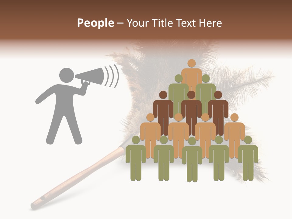 Horizontal Isolated Feather PowerPoint Template