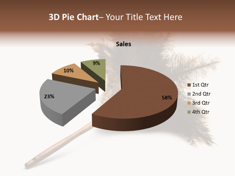 Horizontal Isolated Feather PowerPoint Template