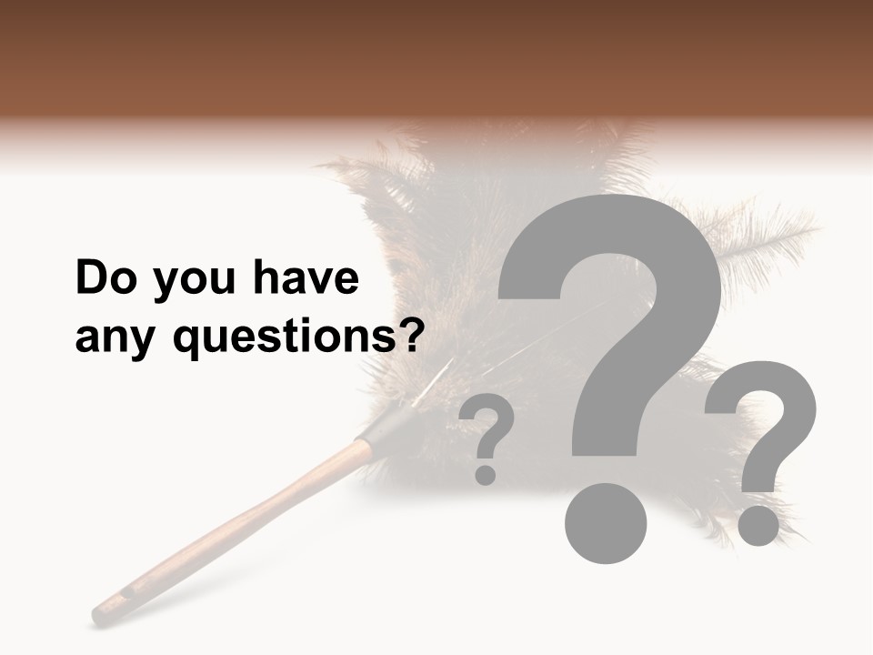 Horizontal Isolated Feather PowerPoint Template