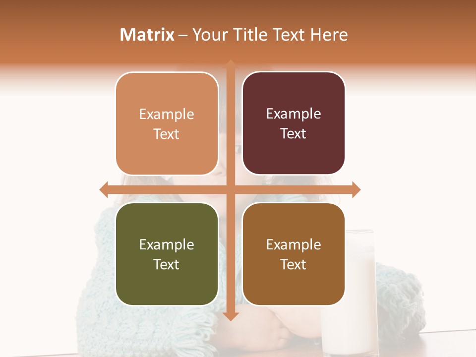 A Little Girl Sitting At A Table With A Glass Of Milk PowerPoint Template