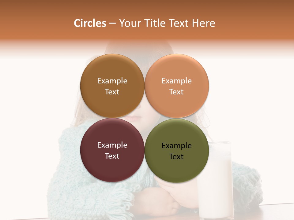 A Little Girl Sitting At A Table With A Glass Of Milk PowerPoint Template