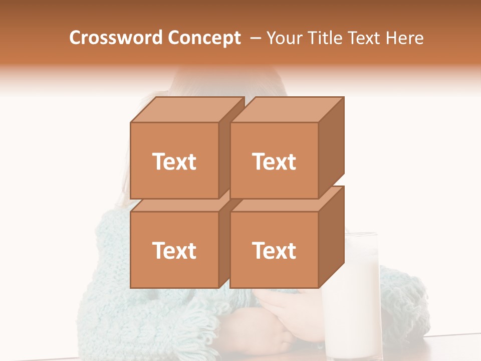 A Little Girl Sitting At A Table With A Glass Of Milk PowerPoint Template