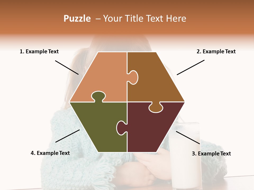 A Little Girl Sitting At A Table With A Glass Of Milk PowerPoint Template