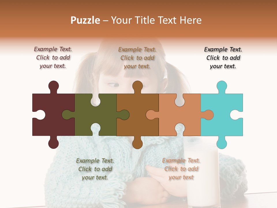 A Little Girl Sitting At A Table With A Glass Of Milk PowerPoint Template