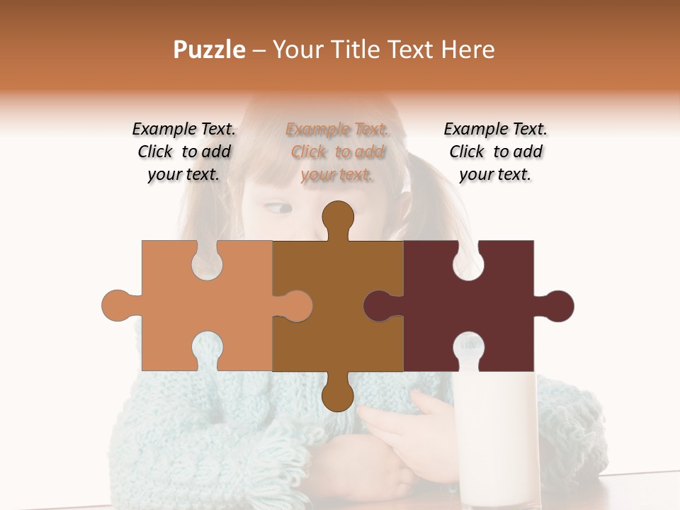 A Little Girl Sitting At A Table With A Glass Of Milk PowerPoint Template