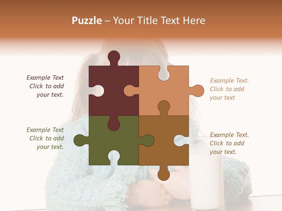 A Little Girl Sitting At A Table With A Glass Of Milk PowerPoint Template