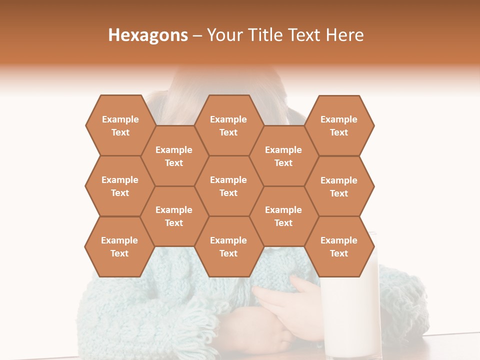 A Little Girl Sitting At A Table With A Glass Of Milk PowerPoint Template