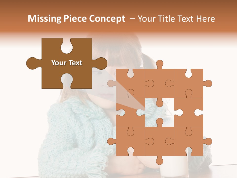 A Little Girl Sitting At A Table With A Glass Of Milk PowerPoint Template