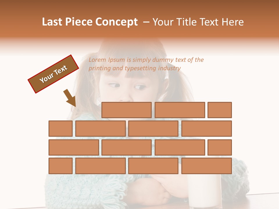 A Little Girl Sitting At A Table With A Glass Of Milk PowerPoint Template