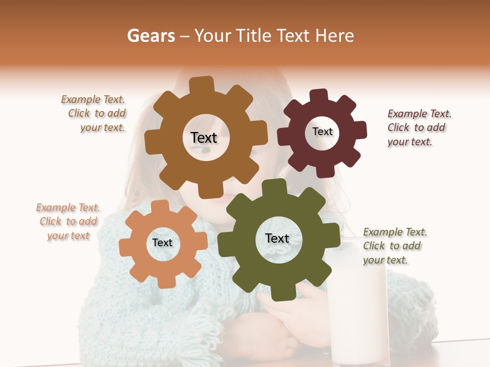 A Little Girl Sitting At A Table With A Glass Of Milk PowerPoint Template