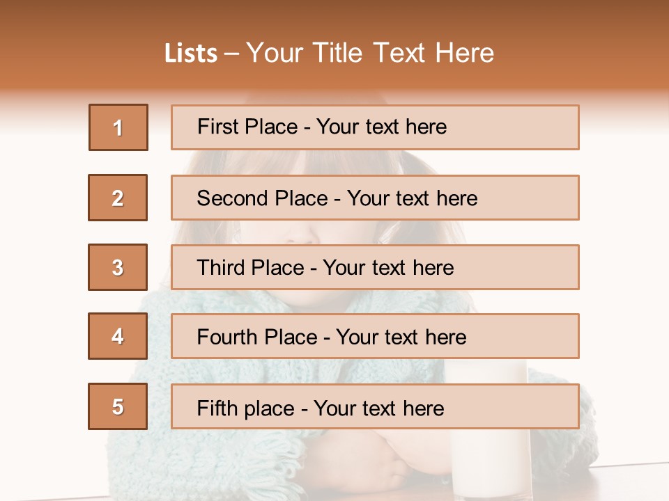 A Little Girl Sitting At A Table With A Glass Of Milk PowerPoint Template